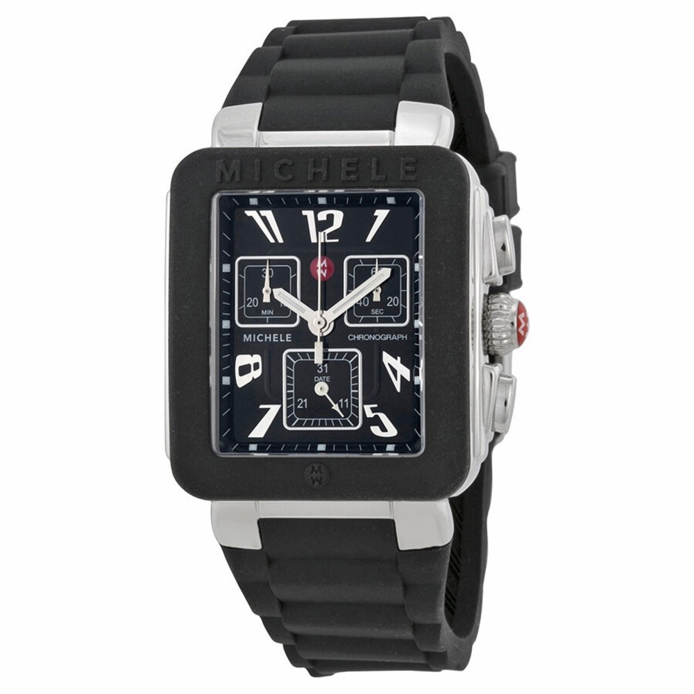 Michele Black and Silver Chronograph Watch